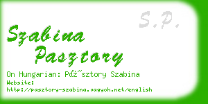 szabina pasztory business card